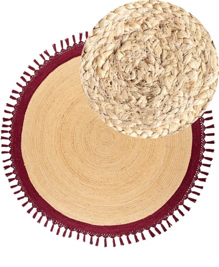 MARTS - Vloerkleed - Donkerrood - 200 cm - Jute
