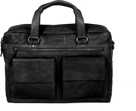 Leren Laptoptas - 16.4 inch - Utah - Zwart