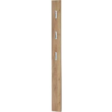 Garderobepaneel, MDF gemelamineerd, 3 uitklapbare haken, ca. B 150 x D 30 x H 1700 mm, Navarra eik