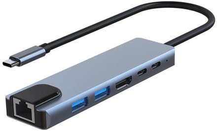 USB-C multipoort-adapter USB-A, USB-C, HDMI, RJ45