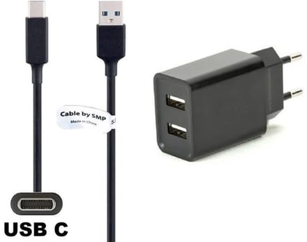 OneOne 2.1A lader met 2 poorten + 1,5m standaard USB C kabel. Oplader adapter past op Kobo (Rakuten) eReader Elipsa, Elipsa 2E, Sage, Libra 2, Libra Colour, Clara 2E, Clara Colour, Clara BW - Kindle (Amazon) Scribe