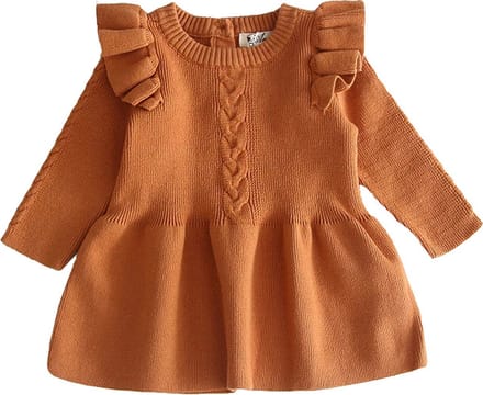 Baby Garden gebreide baby jurk Bruin maat 86