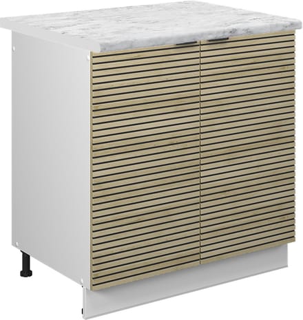 Vicco Fame-Line Wastafelkast – 80 cm, WB Marmer Eiken paneel