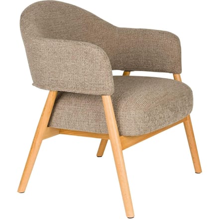 Housecraft Living Indy Fauteuil met armleuning Donkerbruin/ Beige