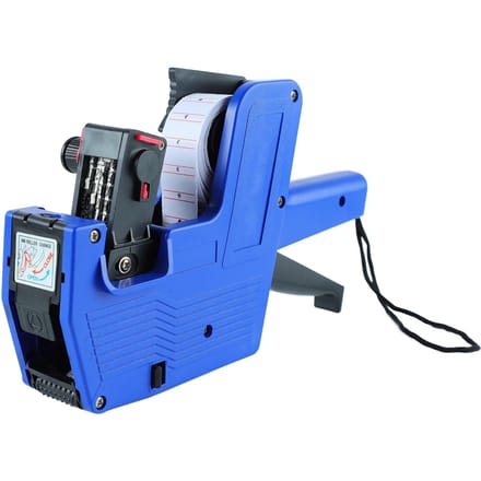 8 Cijfers Prijs Numerieke Tag Maker met 3 Rollen Etikettenpapier 2 Inktwielen Duidelijke Print Prijs Etiketteermachine blue