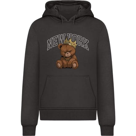 Mister Tee - NY Crowned Bear Hoodie/trui - M - Zwart