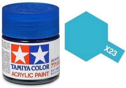 Tamiya Hobbyverf Acrylverf - X-23 Blue Clear - Gloss - Acryl - 23ml Verf potje - 23 ml