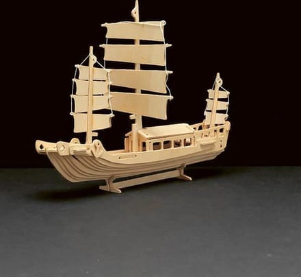 Pebaro Houten bouwpakket Junk, gemonteerd formaat: 38 x 15 cm