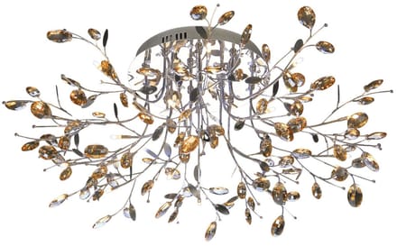 Kosilum - Aiken - Plafondlamp - Zilver/Chroom - Metaal en kristal