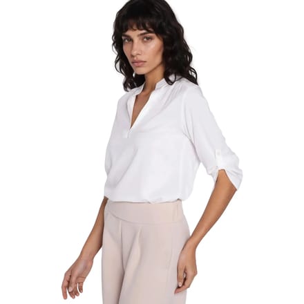 Vrouwelijke blouse met opgerolde mouwen Nife