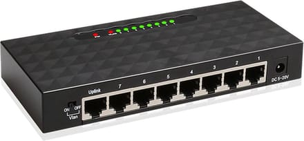 DrPhone ZSX-2 Gigabit Netwerk Switch 8 Poorts – 10/100/1000 Mbps – Ethernet LAN Switch – VLAN – Plug & Play – Zwart
