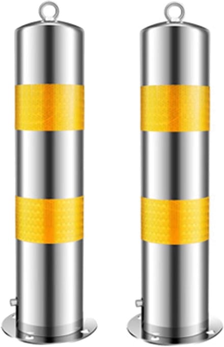 Verkeerspalen Set - Veiligheidspalen - Oprit Beveiligen - Reflecterende Strips - 2 Stuks - Geel