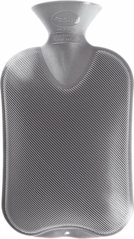 Fashy warm water kruik - dubbelzijdig geribbeld - grijs - 2 liter