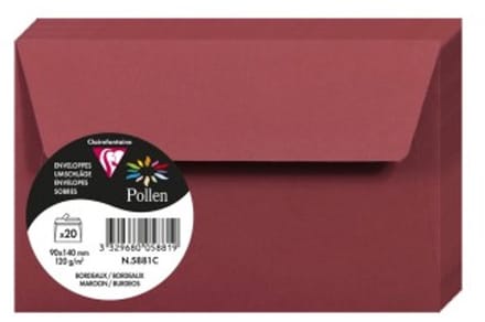 Stuifmeel van Clairefontaine enveloppe 90x140 mm, bordeaux