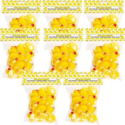 Duckiez Badeendjes - 96x stuks - geel - mini formaat - 3 cm - badspeeltje