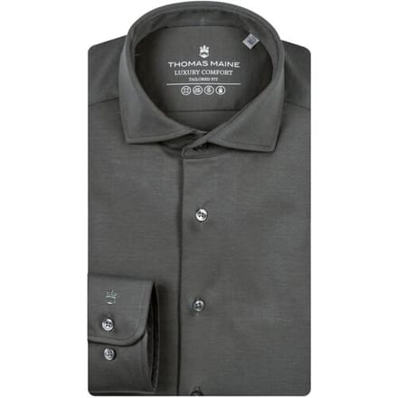 Thomas Maine Overhemd Roma Modern Kent Soft Liquid Cotton Soft Green / male