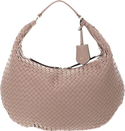 abro Leren Schoudertas Leather Piuma Weaving Hobo Bag Nana Natural Beige