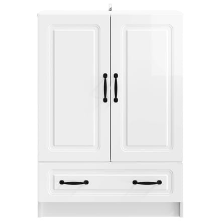 vidaXL - Dressoir - met - lade - Hoogglans - Wit - 66 - x - 34,5 - x - 92 - cm - Bewerkt - hout