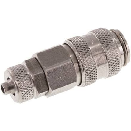 RVS DN 5 Luchtkoppeling Snelkoppeling 4x6 mm Push-On - CLS5-N-S-4