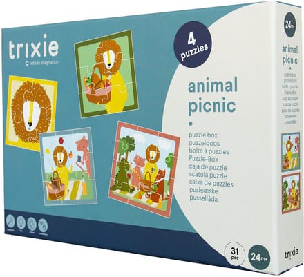 Trixie | Puzzeldoos - Dieren Picknick - 4 puzzels
