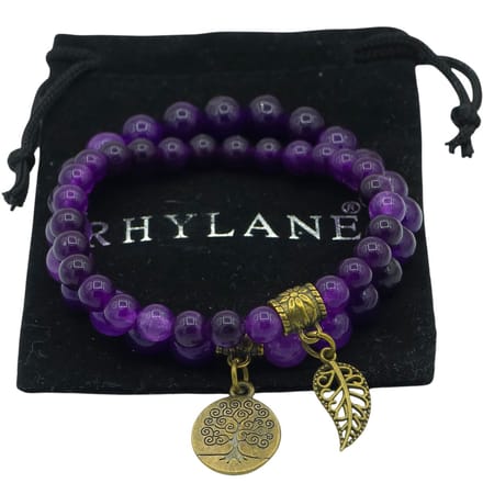 Amethist Armbanden Set – Levensboom & Blad – Cadeauklaar – Rust & Balans