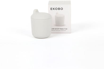 EKOBO Siliconen Tuitbeker Baby 13 cl - Lekvrij & Onbreekbaar- grijs