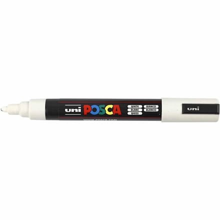 Posca Marker, afm PC-5M, lijndikte 2,5 mm, medium, wit, 1 stuk