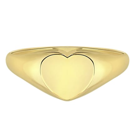 Lucardi Dames Zegelring hart - Ring - Cadeau - 14 Karaat Goud - Geelgoud
