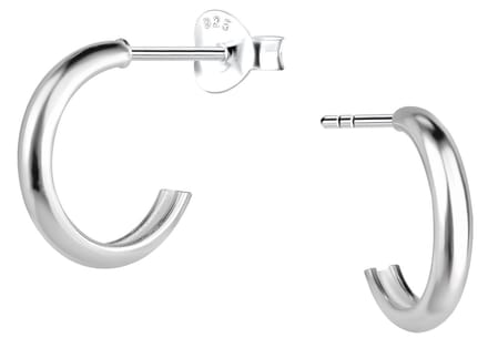 Joy|S - Zilveren oorringen stud - 12 mm - oorbellen - 2.2 mm dikte