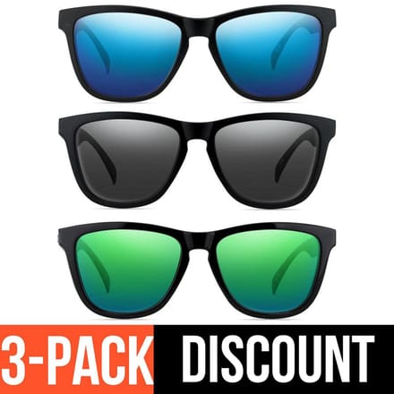 Reboot Optics® Zonnebril Heren | Zonnebril Dames | Polarized | Gepolariseerd | 3-pack