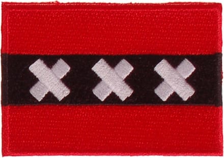 Strijkapplicatie 8x6cm vlag Amsterdam