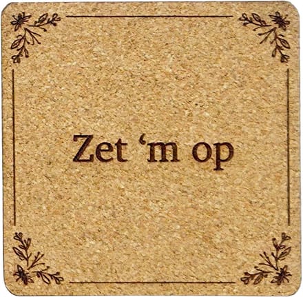 Kurken Onderzetter Zet M Op - Glazen Onderzetters - Gegraveerd - Tilburgs