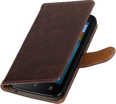 BestCases.nl Mocca Pull-Up PU booktype wallet hoesje voor Huawei Y560 / Y5