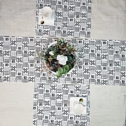 Tafelloper 200x35cm met Set van 4 Placemats | Gemaakt van 100% Afrikaanse Print Stof