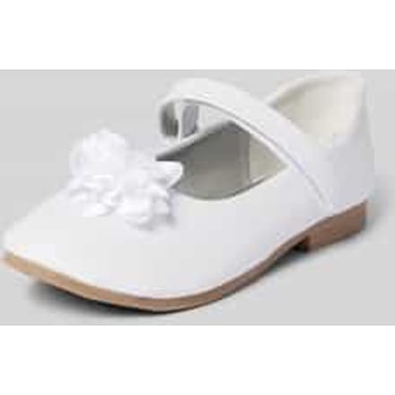 Ballerina's met bloemenapplicatie en klittenbandsluiting