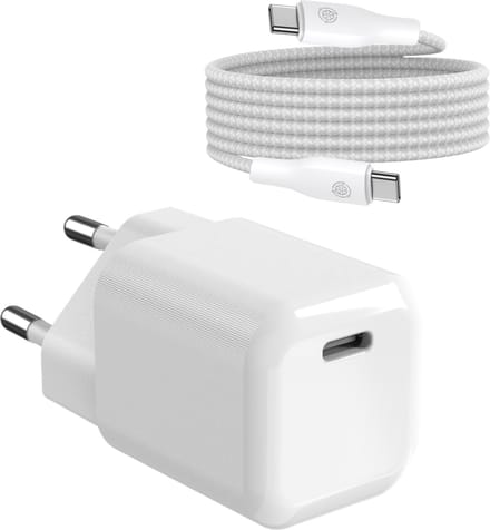 30w GaN Charger + usb C kabel 2 meter - Oplader met Fast Charge - Usb C adapter 30w - Kleine usb C stekker + Oplaadkabel usb C