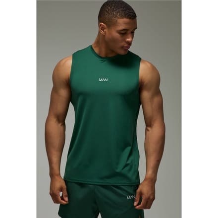 Heren Active Performance Regular Fit Tanktop | Green | Size Small