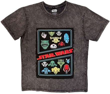 Disney Star Wars - Alien Heads Heren Tshirt - S - Grijs