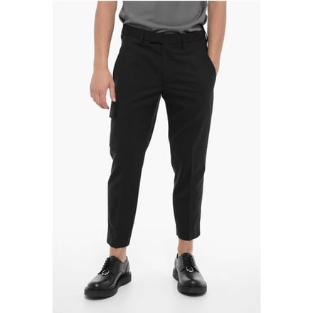 Skinny Cargo-broek met riemlussen in zwart