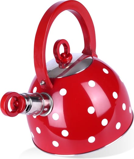Orion Fluitketel Metaal - 18 cm - Geschikt voor Inductie - Rood