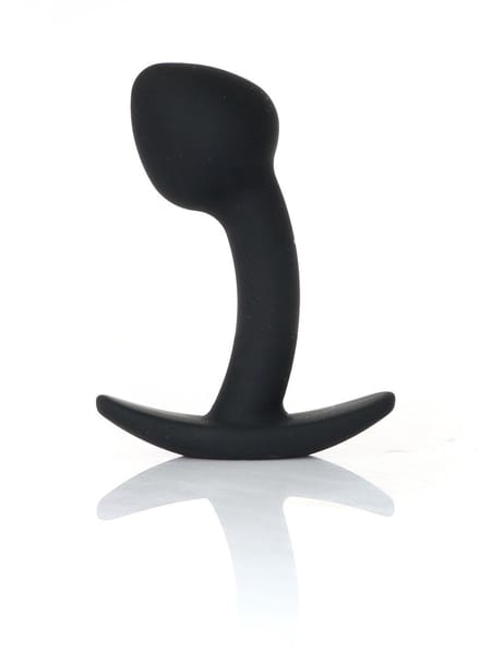 Power Escorts Curved Silicone Anal Black Plug Small - 7,5 Cm Dia 2,5 Cm