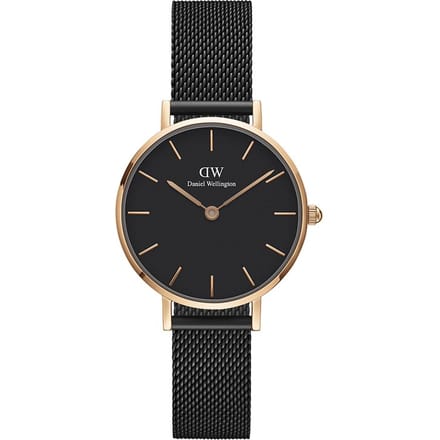 Daniel Wellington Petite Ashfield DW00100245 - Polshorloge - Mesh- Zwart - 28mm