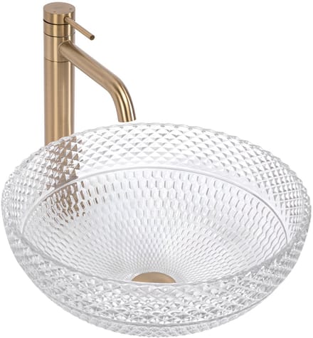Rea Wastafel Sue - Rond - Transparant - 40X40X16,5Cm