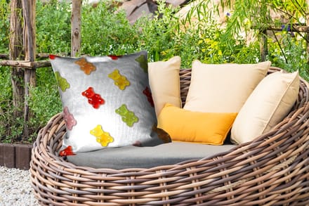 Sierkussen Buiten - Kleur - Snoep - Roze - 60x60 cm - Weerbestendig
