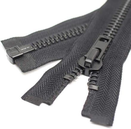 Grote Metalen Rits - Deelbare Sluiting - Jas Reparatie - Robuuste #10 Maat - 38 Centimeter Lang - Zwart