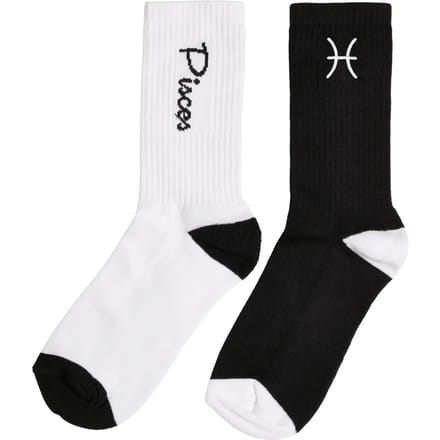 Mister Tee - Pisces Zodiac 2-Pack Sokken - 47/50 - Zwart/Wit