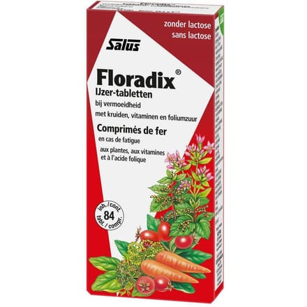 Salus Floradix IJzer-tabletten – Bij vermoeidheid – Voedingssupplement met ijzer – 84 tabletten