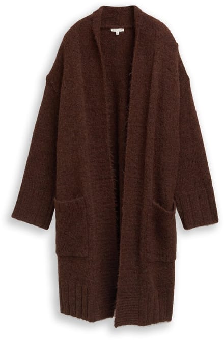 Tom Tailor - Plus Size - Oversized vest met wol - Maat 46 - dark pecan brown melange