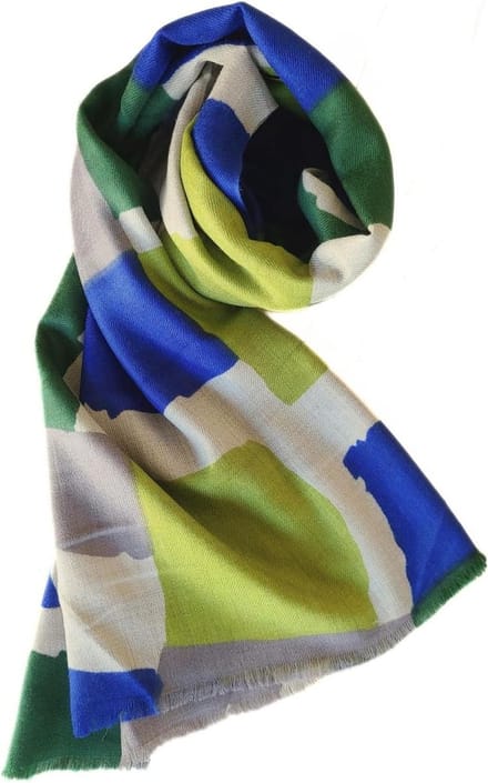 Dames Stola - Sjaal Om - Stijlvol Accessoire - Handgemaakt Print - 72x182cm - Abstract Groen