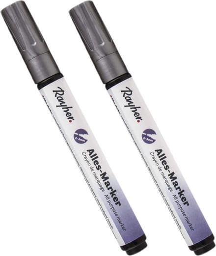 Rayher Marker stift - 2x - zilver - dikke punt - markeren - knutsel/hobby materiaal